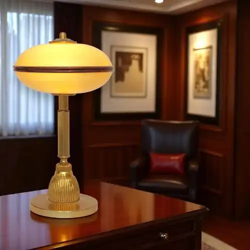 Einzelstück Art Deco Design Schreibtischleuchte "OXFORD" Tischlampe Messinglampe