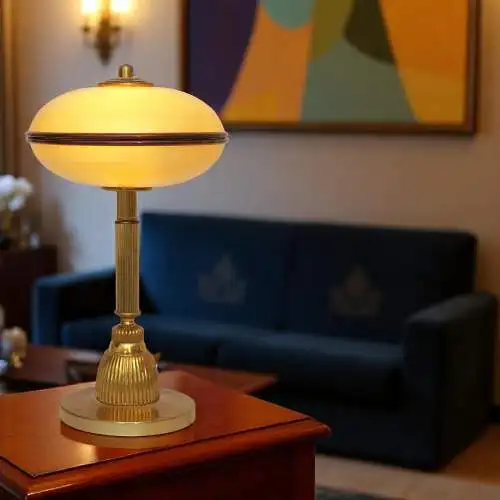 Einzelstück Art Deco Design Schreibtischleuchte "OXFORD" Tischlampe Messinglampe