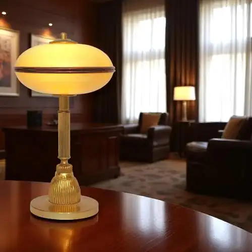 Einzelstück Art Deco Design Schreibtischleuchte "OXFORD" Tischlampe Messinglampe