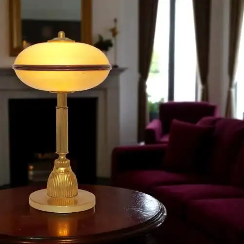 Einzelstück Art Deco Design Schreibtischleuchte "OXFORD" Tischlampe Messinglampe
