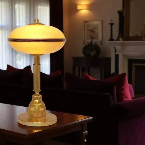 Einzelstück Art Deco Design Schreibtischleuchte "OXFORD" Tischlampe Messinglampe