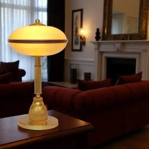 Einzelstück Art Deco Design Schreibtischleuchte "OXFORD" Tischlampe Messinglampe