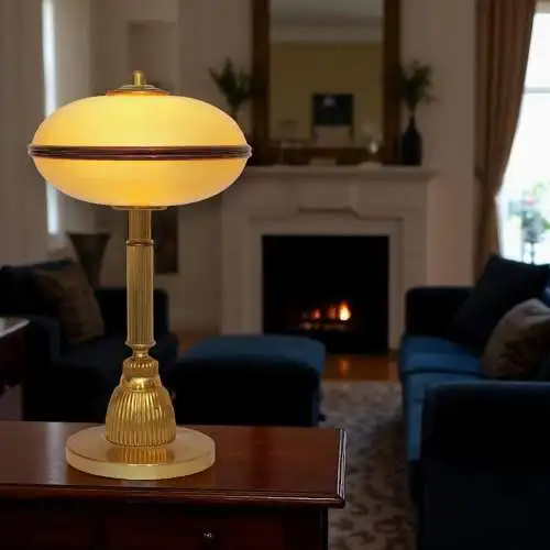 Einzelstück Art Deco Design Schreibtischleuchte "OXFORD" Tischlampe Messinglampe