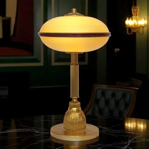 Einzelstück Art Deco Design Schreibtischleuchte "OXFORD" Tischlampe Messinglampe