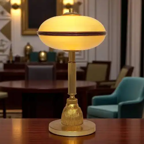 Einzelstück Art Deco Design Schreibtischleuchte "OXFORD" Tischlampe Messinglampe