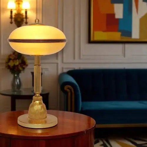 Einzelstück Art Deco Design Schreibtischleuchte "OXFORD" Tischlampe Messinglampe