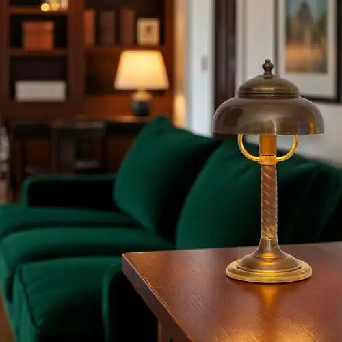 Einzelstück sehr zierliche Art Déco Design Tischleuchte "NEWCASTLE" Messinglampe