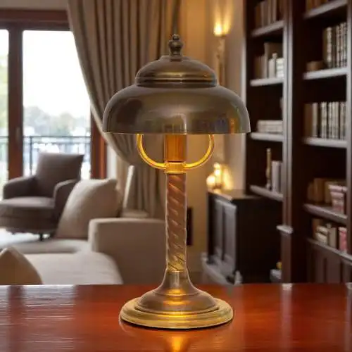 Einzelstück sehr zierliche Art Déco Design Tischleuchte "NEWCASTLE" Messinglampe