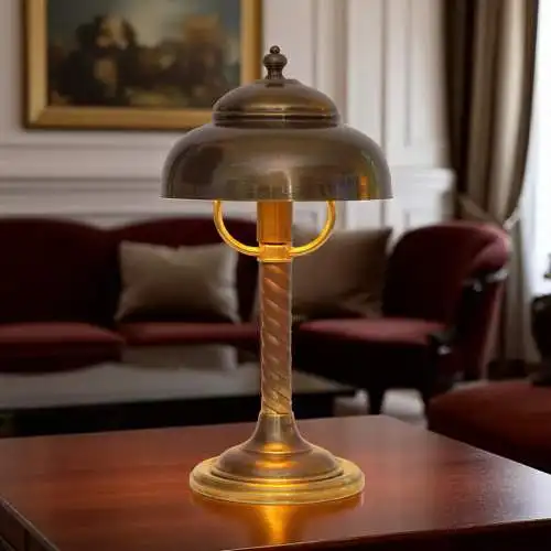 Einzelstück sehr zierliche Art Déco Design Tischleuchte "NEWCASTLE" Messinglampe