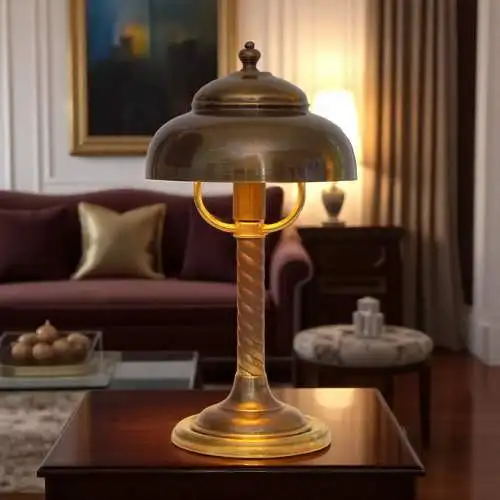 Einzelstück sehr zierliche Art Déco Design Tischleuchte "NEWCASTLE" Messinglampe