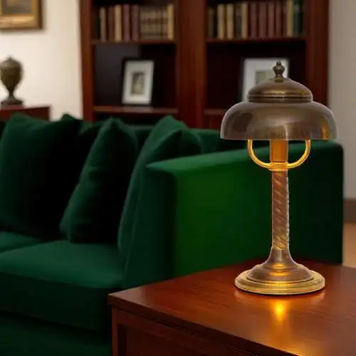 Einzelstück sehr zierliche Art Déco Design Tischleuchte "NEWCASTLE" Messinglampe