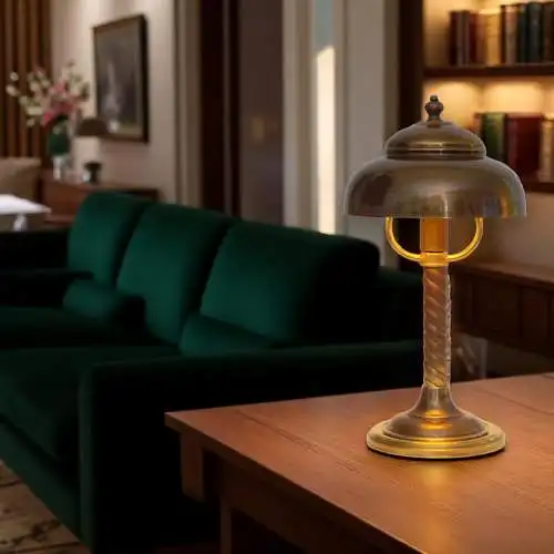 Einzelstück sehr zierliche Art Déco Design Tischleuchte "NEWCASTLE" Messinglampe