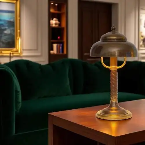 Einzelstück sehr zierliche Art Déco Design Tischleuchte "NEWCASTLE" Messinglampe
