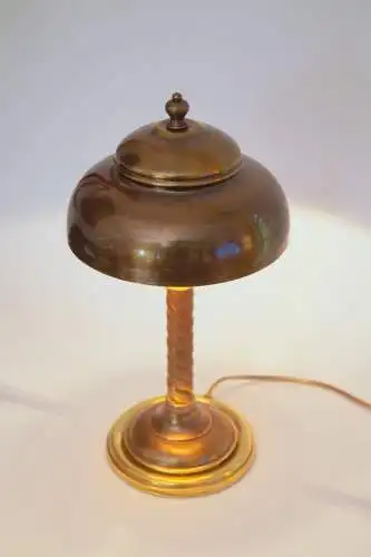 Einzelstück sehr zierliche Art Déco Design Tischleuchte "NEWCASTLE" Messinglampe