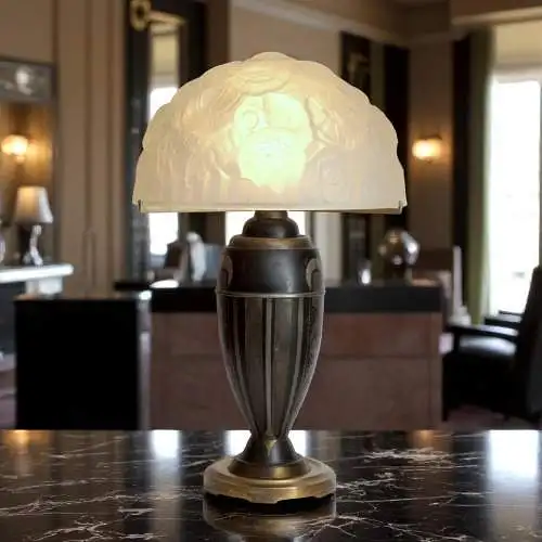 Art Déco Lampe "NANCY" Tischleuchte 1920 Frankreich Lampe original museal