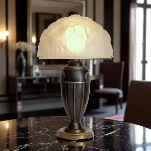 Art Déco Lampe "NANCY" Tischleuchte 1920 Frankreich Lampe original museal