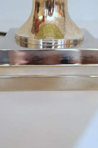 Klassische Bankerlampe Bankerleuchte Tischlampe versilbert Schreibtischlampe