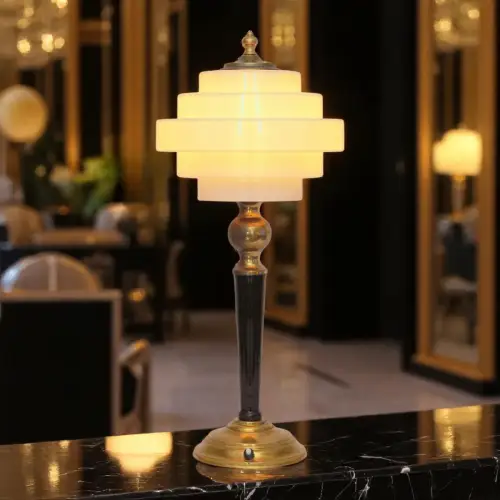 Unikat Art Déco Design Tischleuchte "LIVERPOOL STAIRS" Tischlampe Einzelstück
