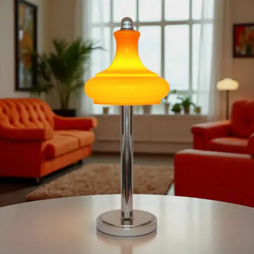 Große Space Age Tischleuchte "CONTEA DI ORANGE" 60er mid century modern Unikat