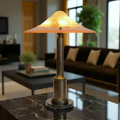 Traumhafte orig. Art Deco Schreibtischleuchte "BALTIMORE" Messinglampe 1930