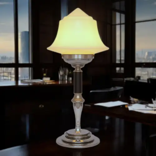 Unikat Art Déco Schreibtischleuchte "SYDNEY CROWN" Tischlampe Einzelstück 64 cm