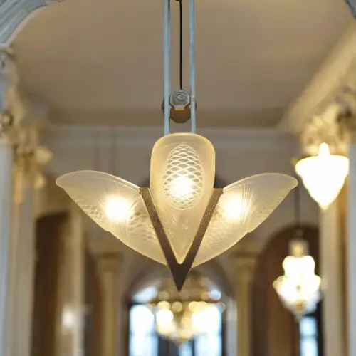 Original Degué Art Deco Deckenleuchter Kronleuchter 1920 Hängelampe Deckenlampe