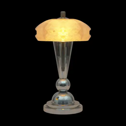 Original Art Déco Tischleuchte "SCHÖNFELD" Chrom Bauhaus Schreibtisch Lampe