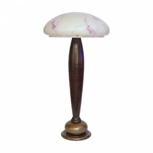 Große Art Déco Designer Tischleuchte "PURPLE MARBLE" Einzelstück Messinglampe