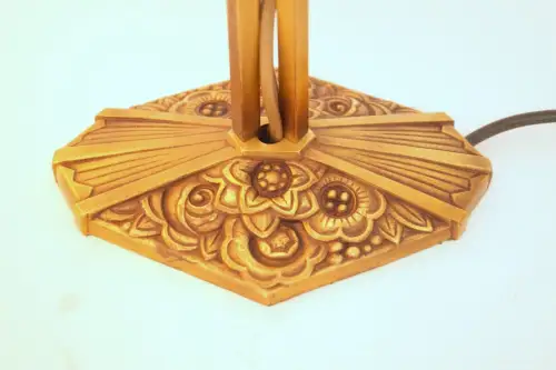 Einzigartige original Art Deco Design Tischleuchte "BLIND SIDE" Messinglampe
