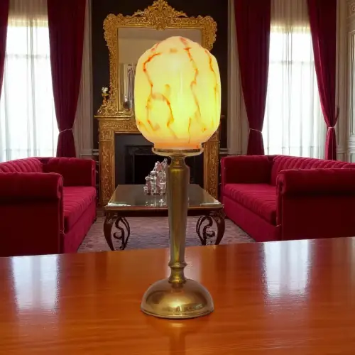 Design Art Deco Tischleuchte "BOSTON SPHERE" Messinglampe Unikat Tischlampe