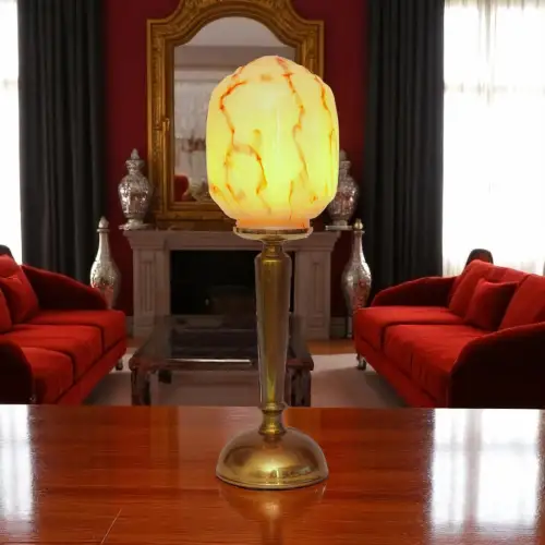 Design Art Deco Tischleuchte "BOSTON SPHERE" Messinglampe Unikat Tischlampe
