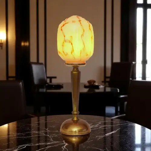 Design Art Deco Tischleuchte "BOSTON SPHERE" Messinglampe Unikat Tischlampe