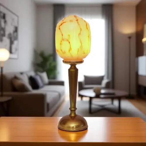Design Art Deco Tischleuchte "BOSTON SPHERE" Messinglampe Unikat Tischlampe