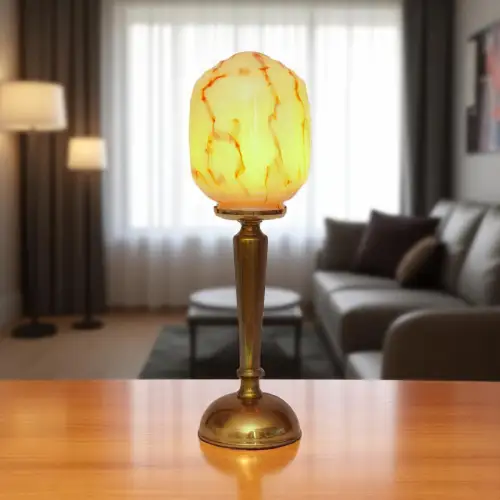 Design Art Deco Tischleuchte "BOSTON SPHERE" Messinglampe Unikat Tischlampe