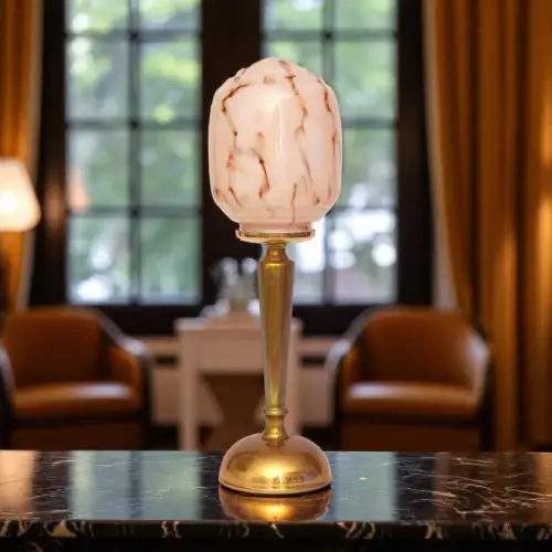 Design Art Deco Tischleuchte "BOSTON SPHERE" Messinglampe Unikat Tischlampe