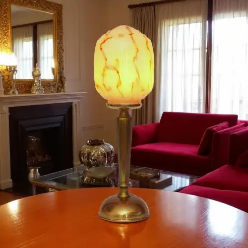 Design Art Deco Tischleuchte "BOSTON SPHERE" Messinglampe Unikat Tischlampe