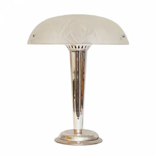 Klassische Art Déco Tischleuchte "SILVER STAR" Unikat Tischlampe Schreibtisch