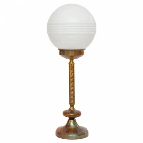 Design Art Deco Schreibtischleuchte "SATURN BASEMENT" Design Unikat Messinglampe