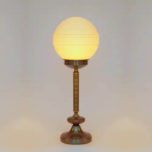 Design Art Deco Schreibtischleuchte "SATURN BASEMENT" Design Unikat Messinglampe