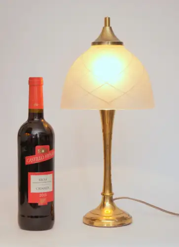 Design Unikat Art Déco Tischleuchte "DAHLHAUSEN" Messinglampe Tischlampe