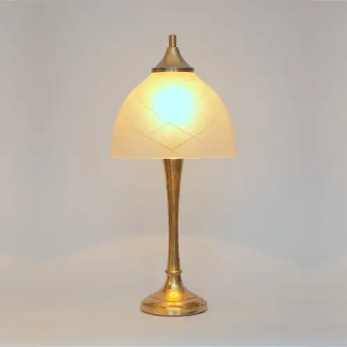 Design Unikat Art Déco Tischleuchte "DAHLHAUSEN" Messinglampe Tischlampe