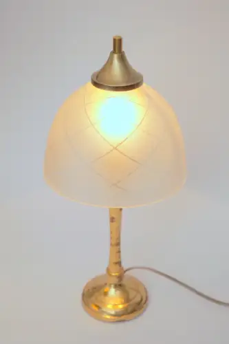 Design Unikat Art Déco Tischleuchte "DAHLHAUSEN" Messinglampe Tischlampe