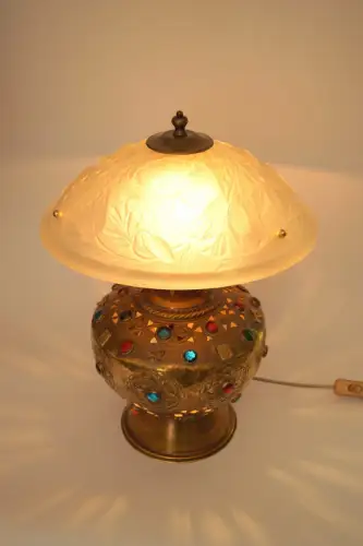 Art Deco Jugendstil Design Tischleuchte "CASABLANCA" Messinglampe Unikat