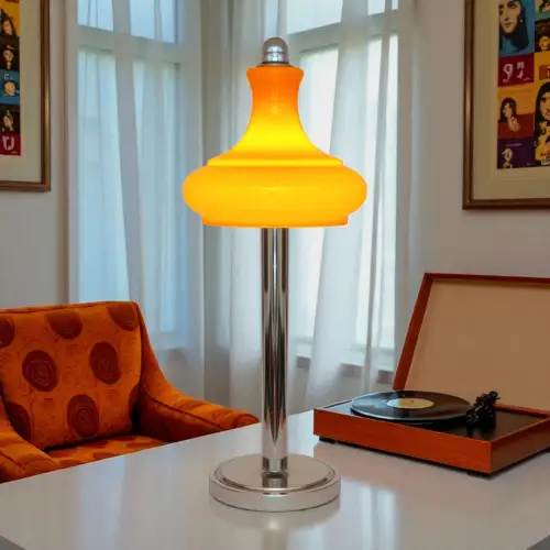 Große Space Age Tischleuchte "CONTEA DI ORANGE" 60er mid century modern Unikat