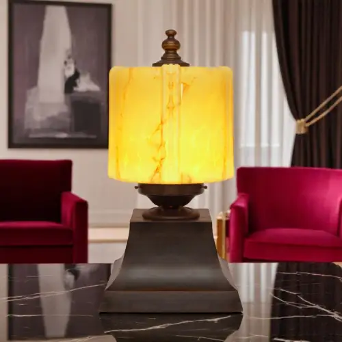 Design Unikat Art Déco Tischleuchte "THE DRUM" Einzelstück Tischlampe
