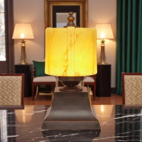 Design Unikat Art Déco Tischleuchte "THE DRUM" Einzelstück Tischlampe
