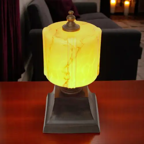 Design Unikat Art Déco Tischleuchte "THE DRUM" Einzelstück Tischlampe