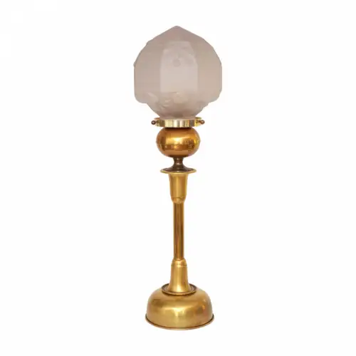Einzelstück große Art Déco Design Tischleuchte "SUNDERLAND ACORN" Messinglampe
