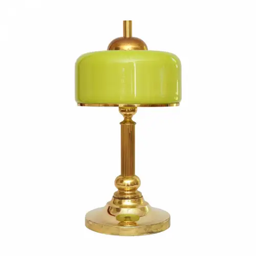 Schöne Art Déco Design Tischleuchte "GOLDEN GREEN" Unikat Einzestück Messing