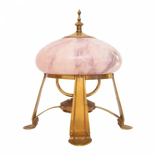 Art Deco Design Messinglampe "KOPENHAGEN" Unikat Tischleuchte Schreibtischlampe